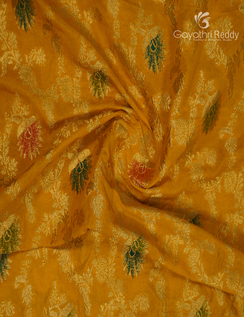 Banaras Georgette Saree in Mustard Yellow