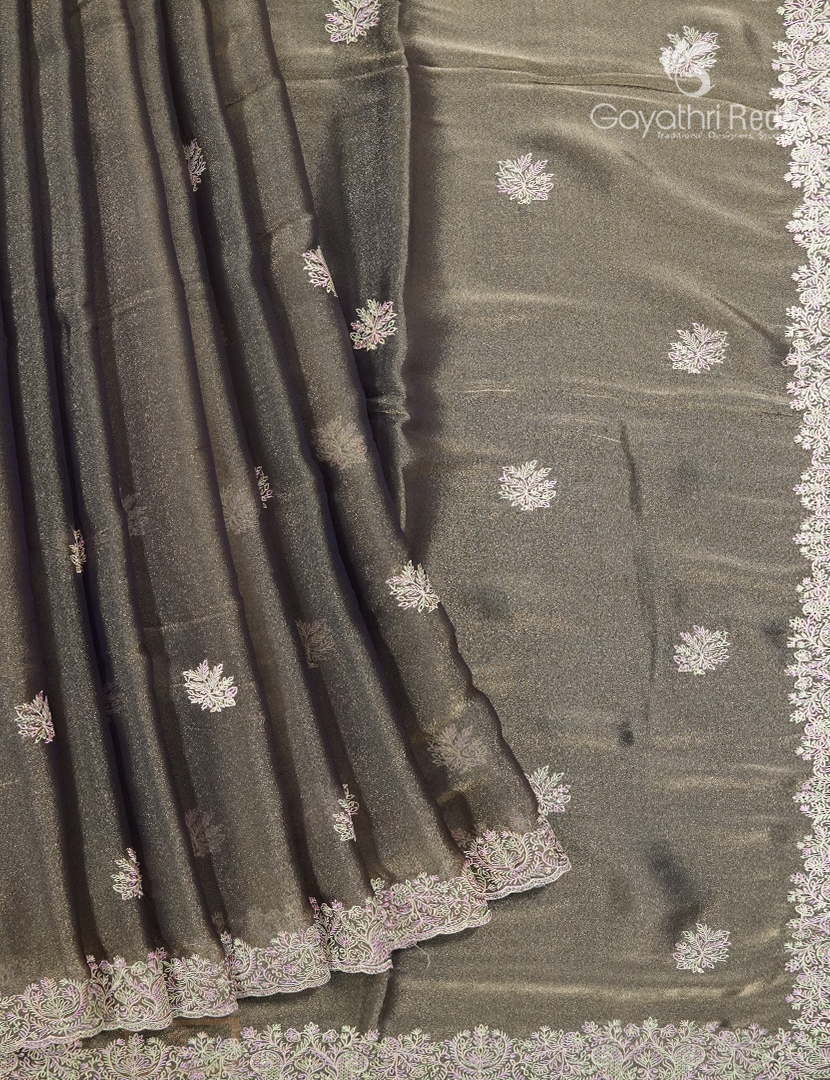 Fancy Saree in Olive Grey