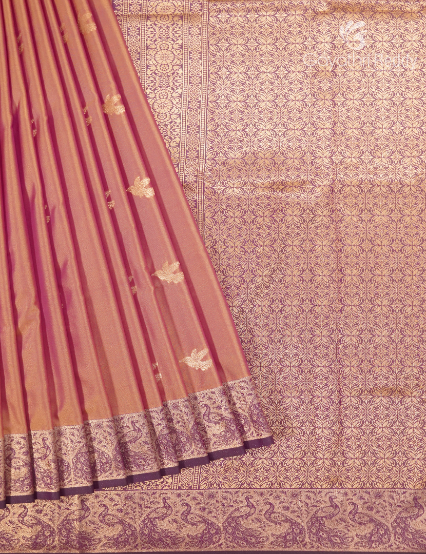 Semi Kanchipuram Art Silk Saree in Peach