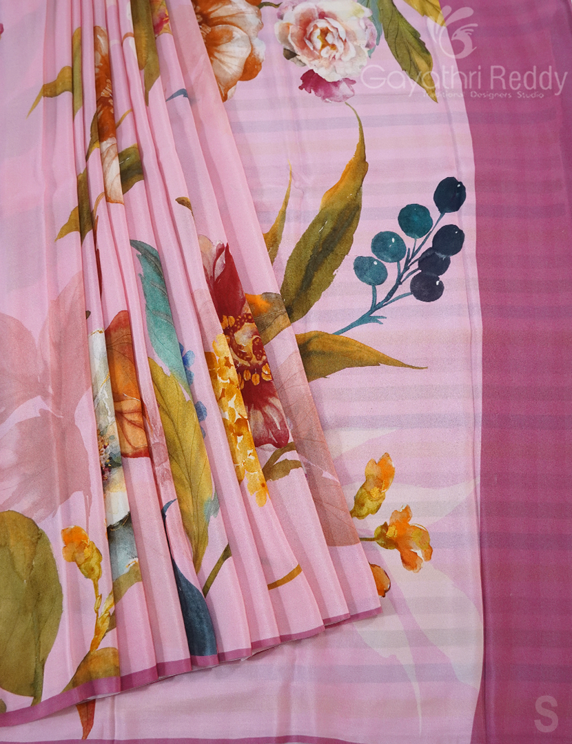 PURE CRAPE PRINTED SAREE-PCP12