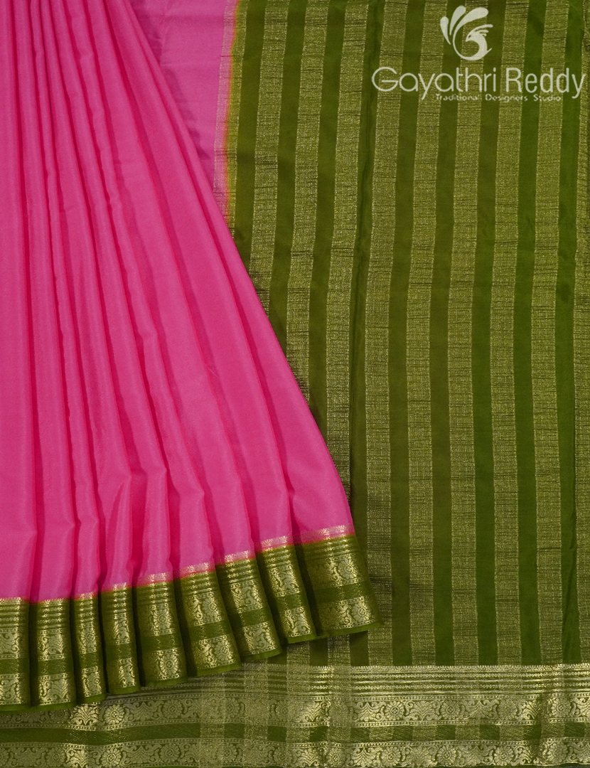 SEMI MYSORE CRAPE SAREE-SMC367