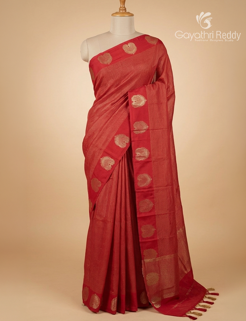 Semi Mysore Crepe Saree in Rani Pink