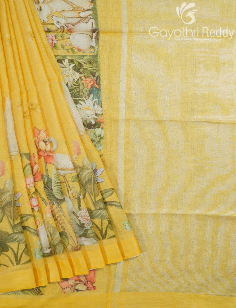 PURE LINEN SAREE-L1446