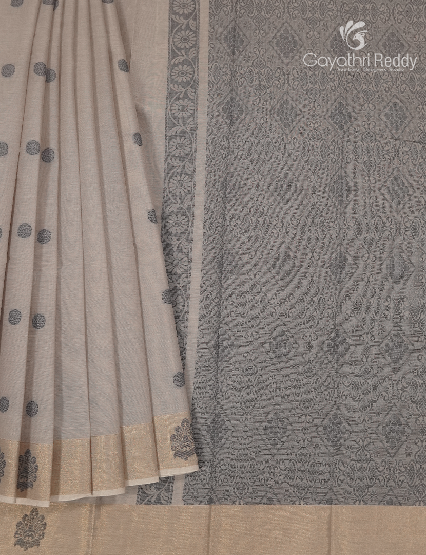 Pure Kanchi Cotton Saree in Pastel Grey