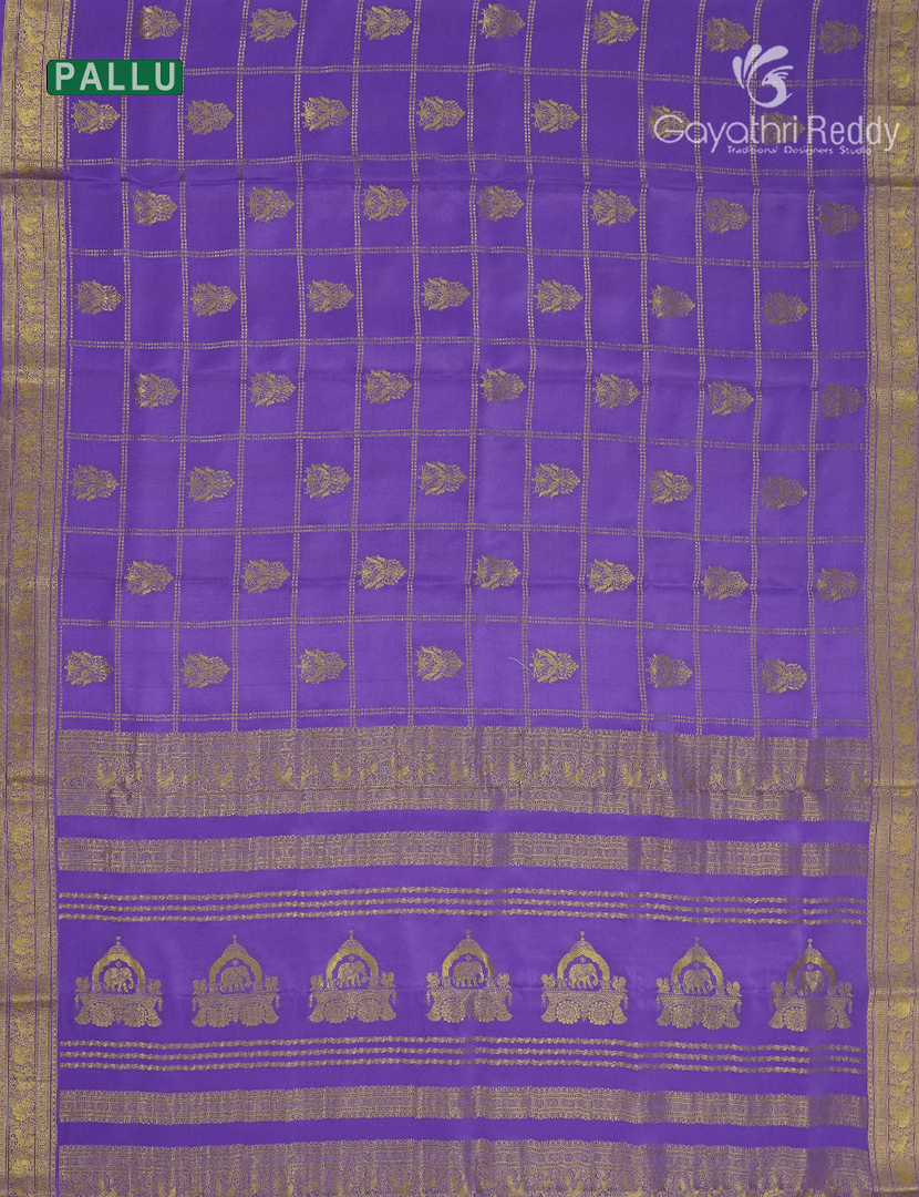 Pure Mysore Silk Saree in Purple