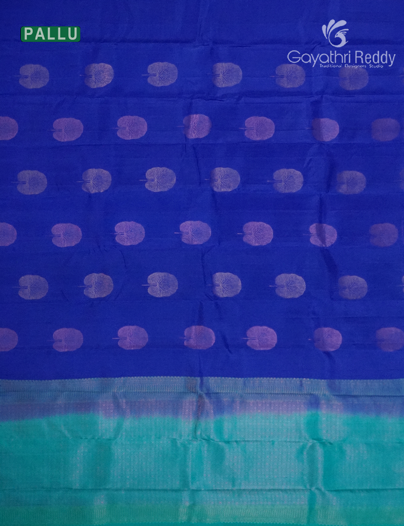Pure Kanchipuram Silk Saree in Royal Blue (Butta Style )