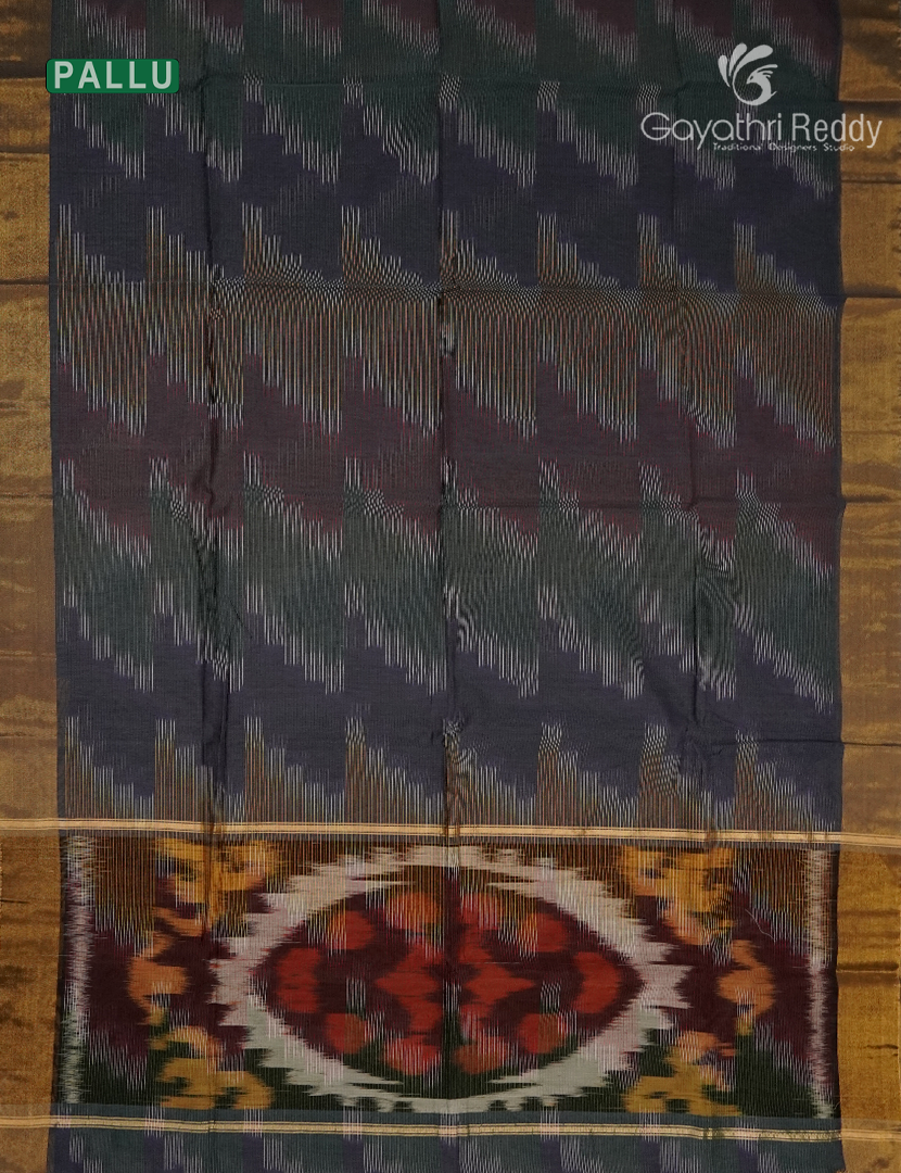 Semi Ikat Sico Saree in Grey