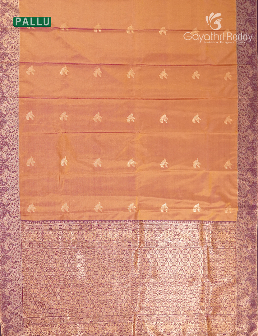 Semi Kanchipuram Art Silk Saree in Peach