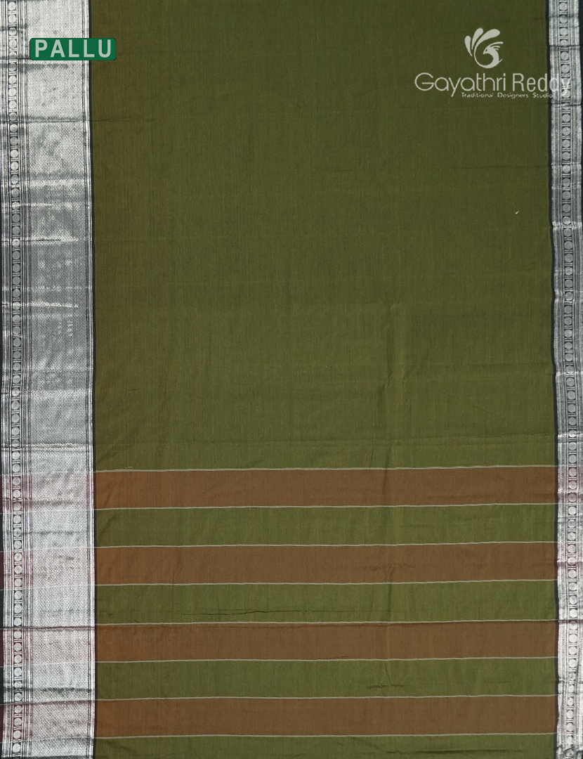 Pure Narayanpet Cotton Saree in Mehendi Green