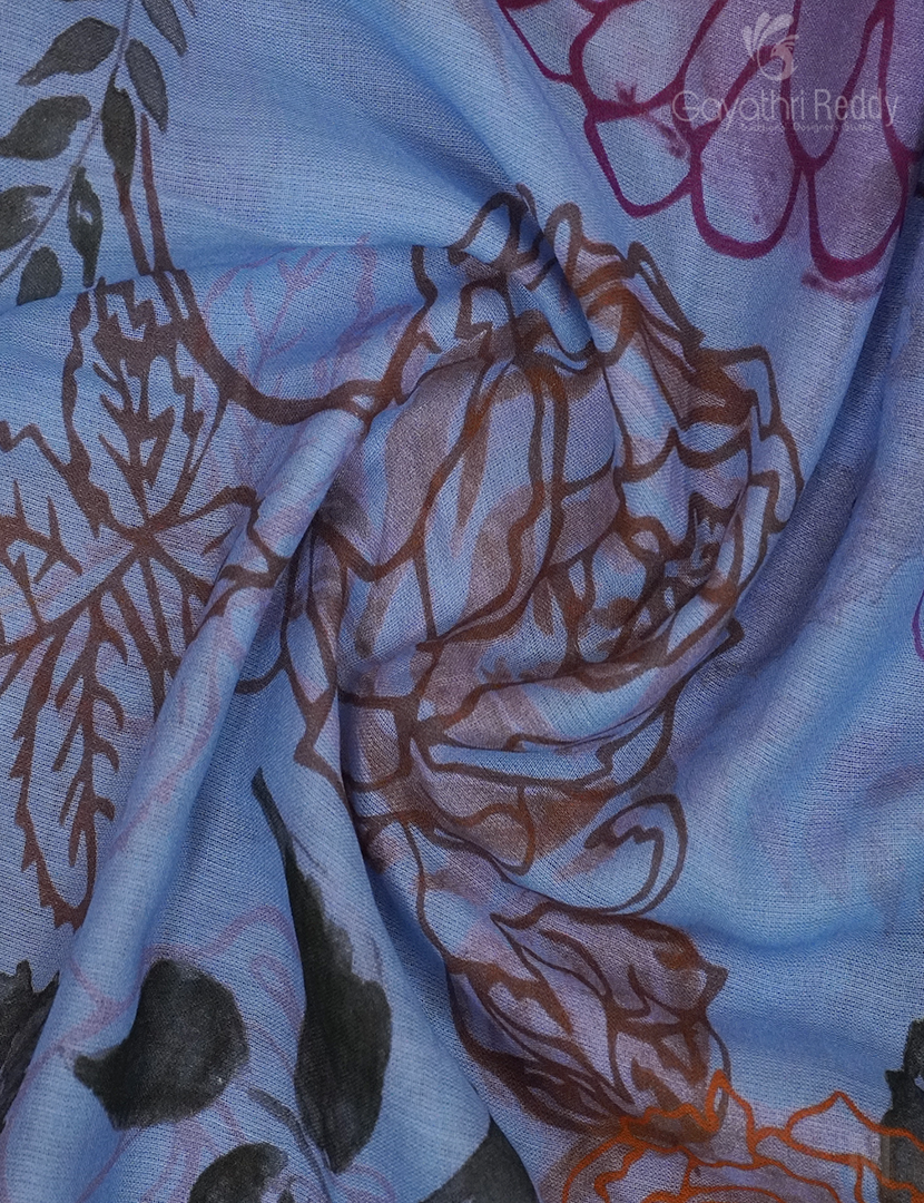 COTTON PRINT SAREE-C674