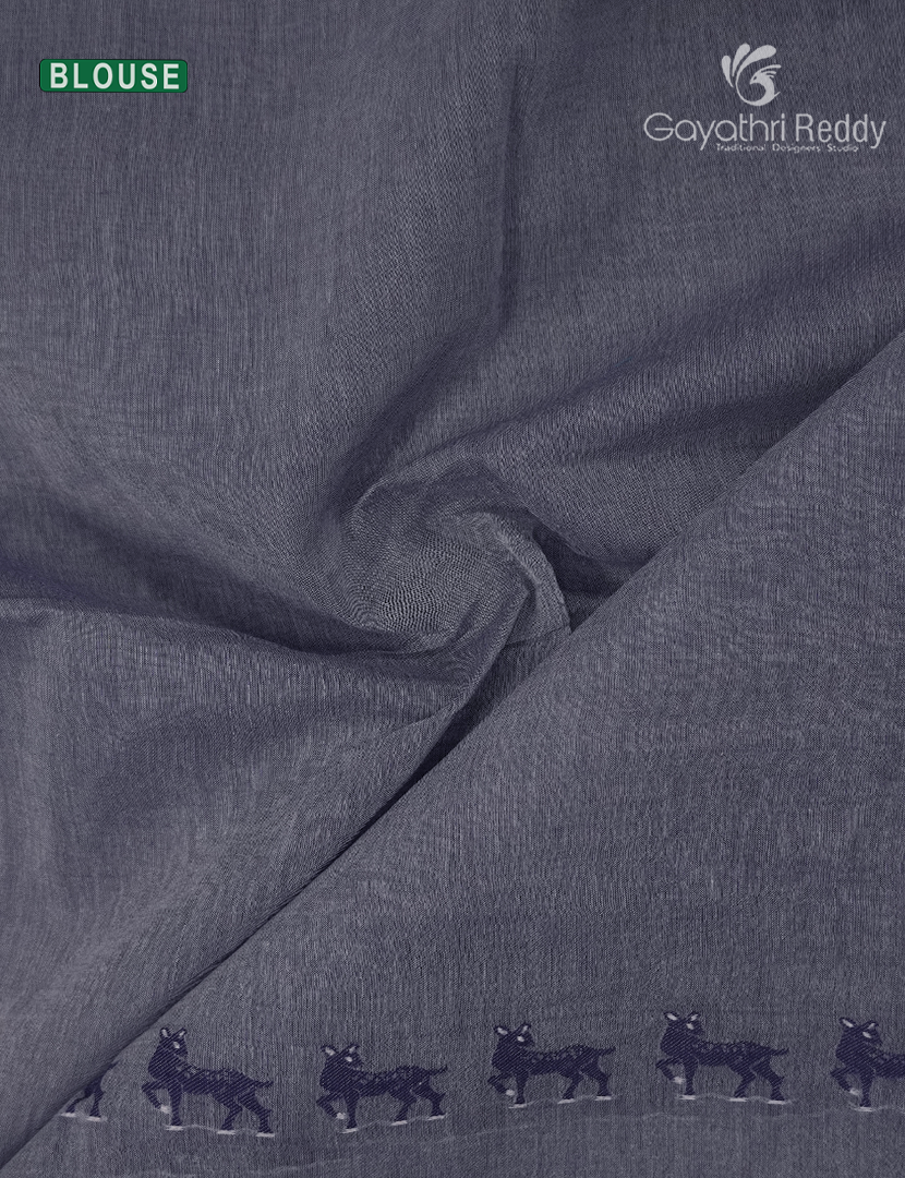 Jamdani Cotton Saree in Grey