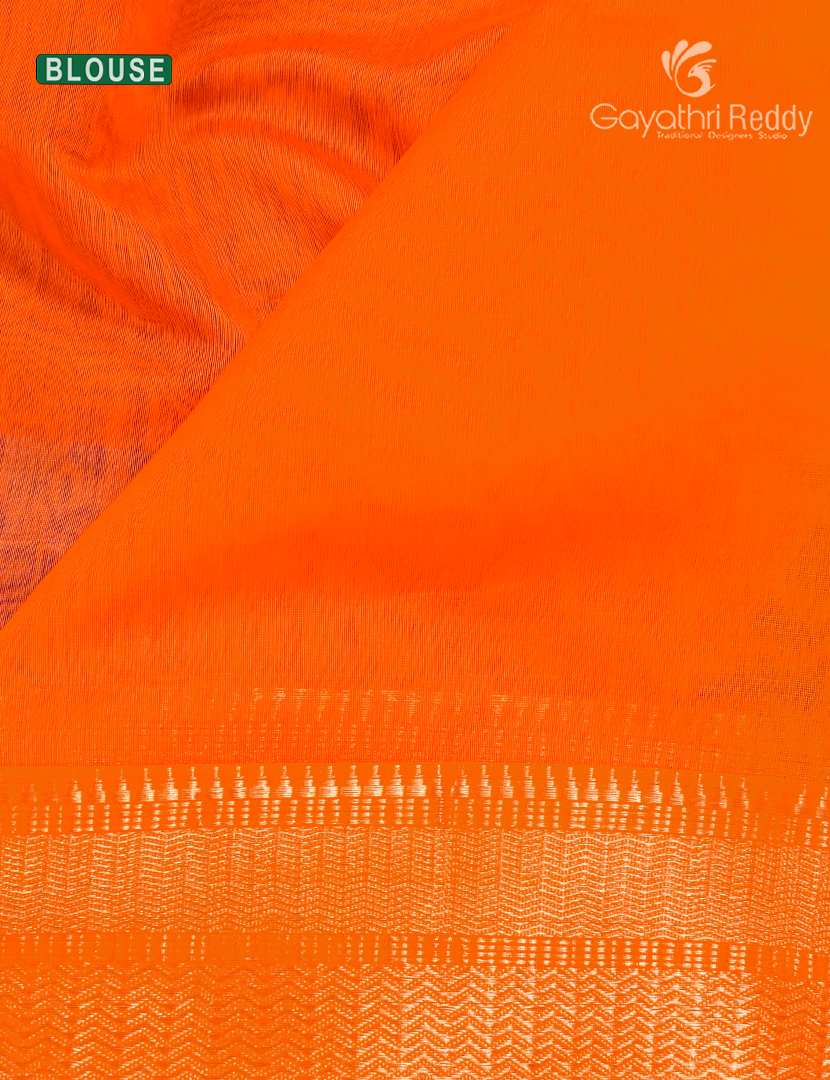 Pure Chanderi Sico Saree in Orange
