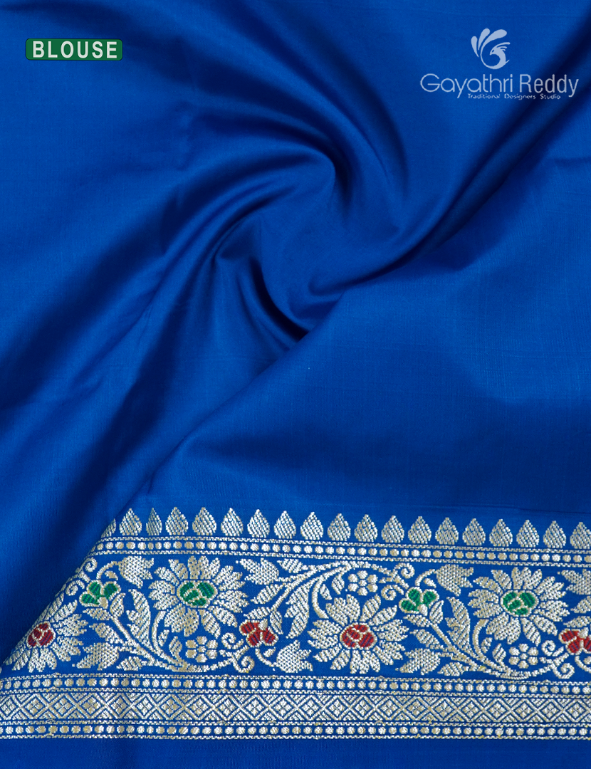 Semi Banaras Katan Silk Saree in Persian Blue