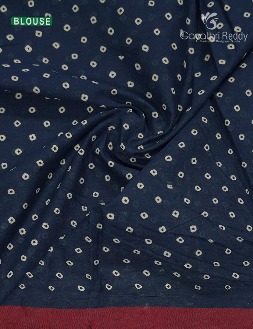 Vidharbha Cotton Saree in Indigo Blue