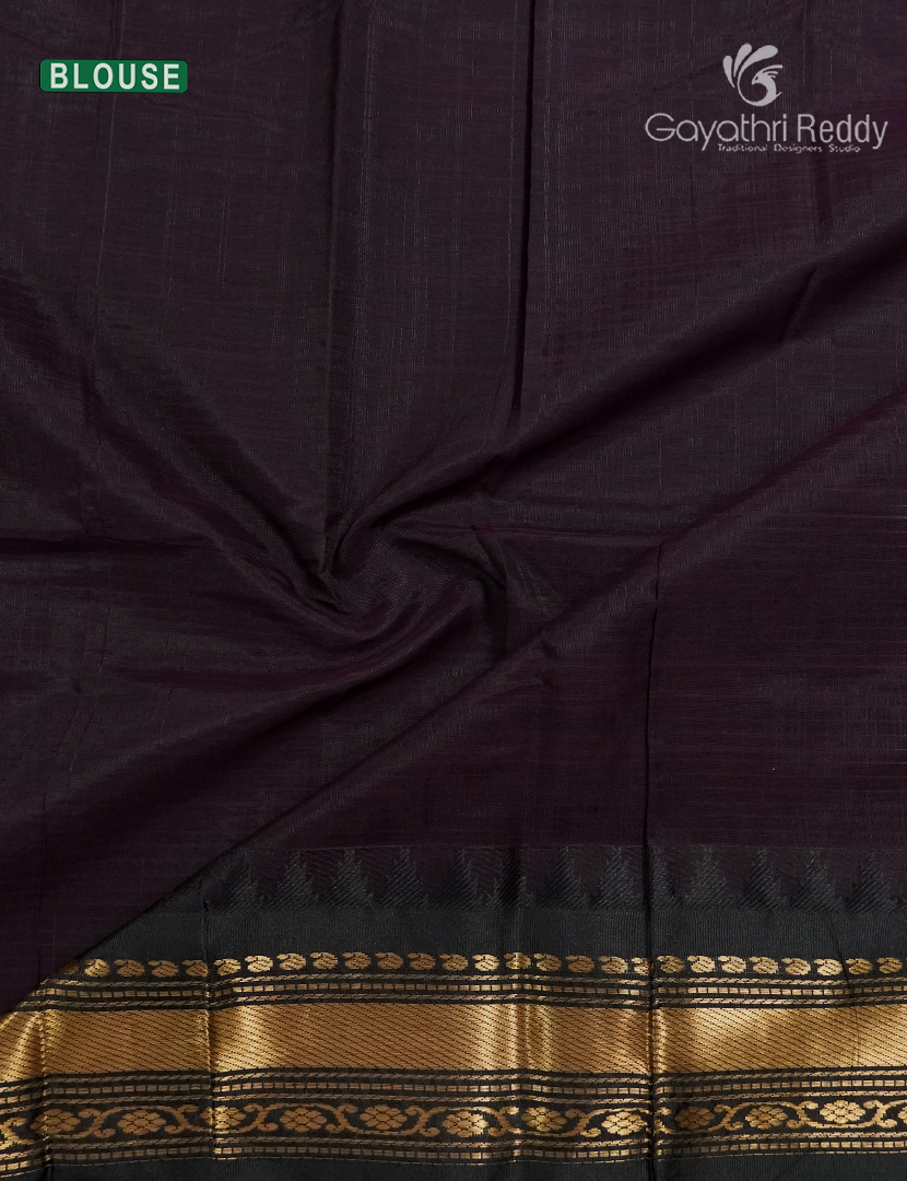 Pure Gadwal Cotton Saree in Tuberose Yellow and Deep Brown