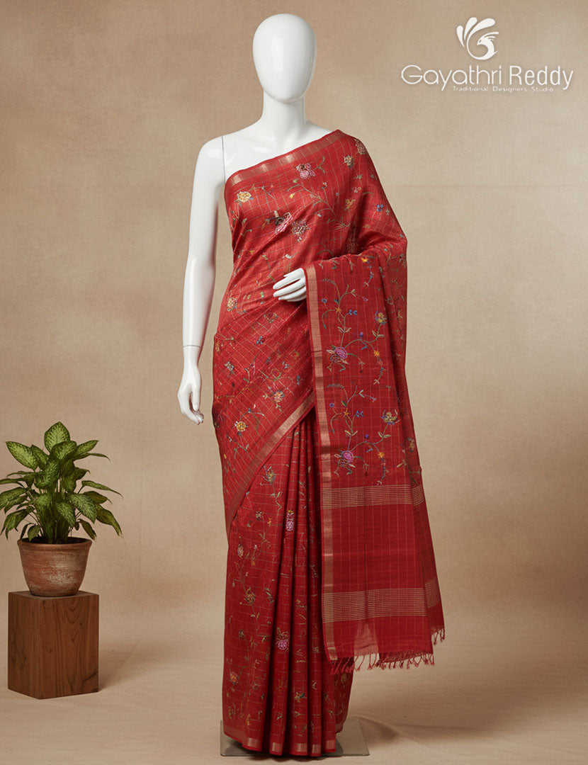 KHADI SILK WORK SAREE-KSW13