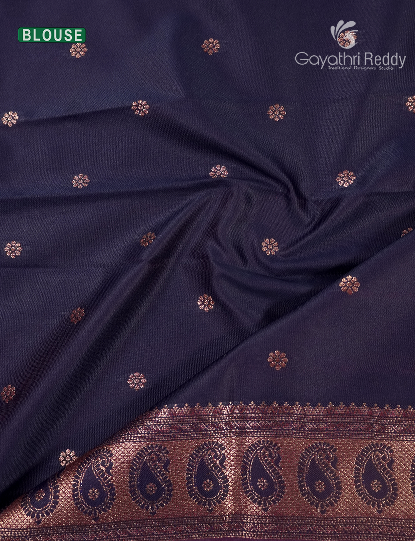 Semi Kanchipuram Art Silk Saree in Deep Violet