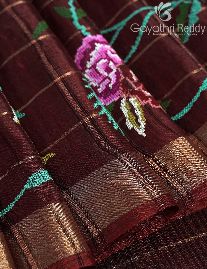 KHADI SILK WORK SAREE-KSW10
