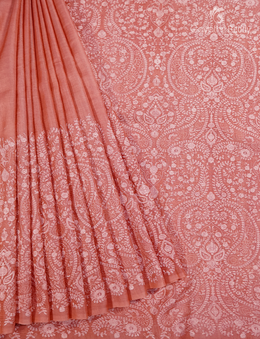Pure Desi Tussar Fancy Saree in Pastel Peach