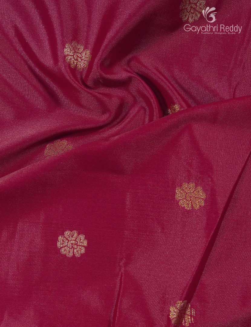 Semi Kanchipuram Silk Fancy Saree in Copper and Rani Pink