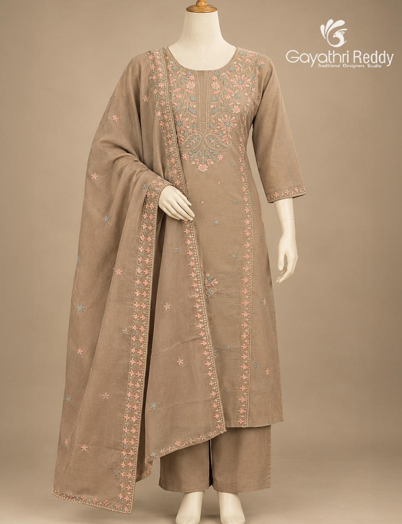 Readymade Dress Set in Beige