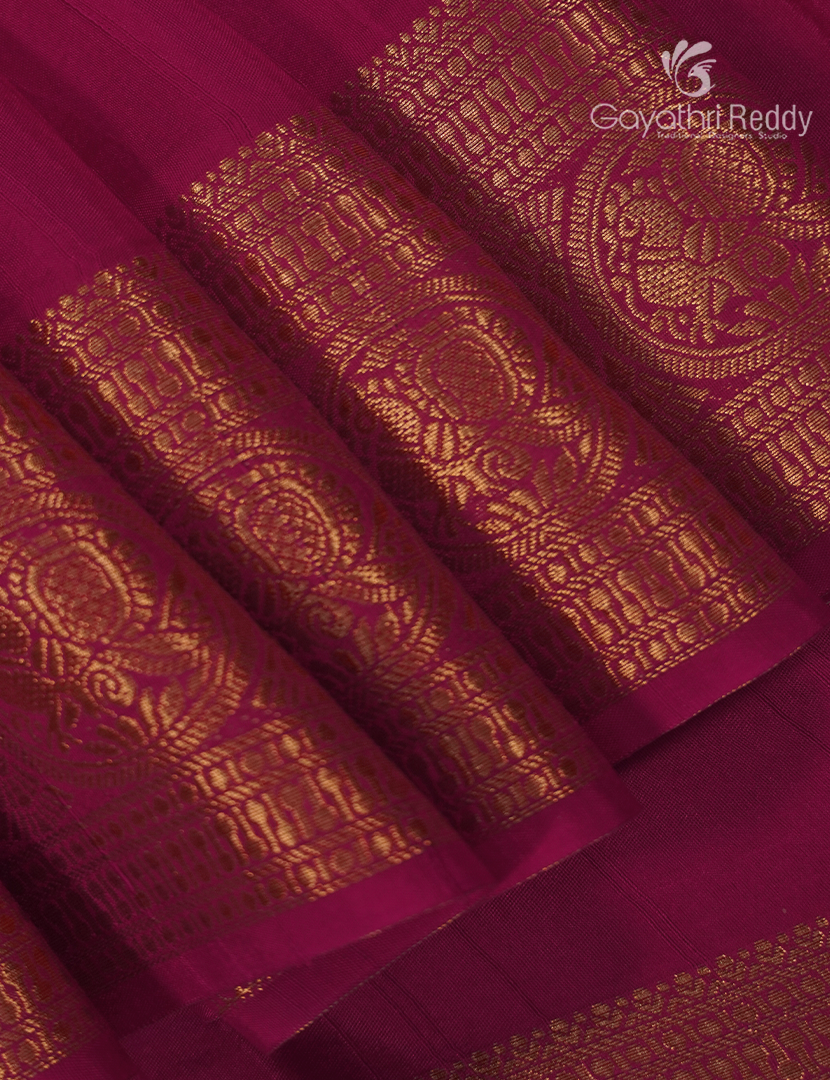 Semi Mysore Crepe Saree in Rani Pink