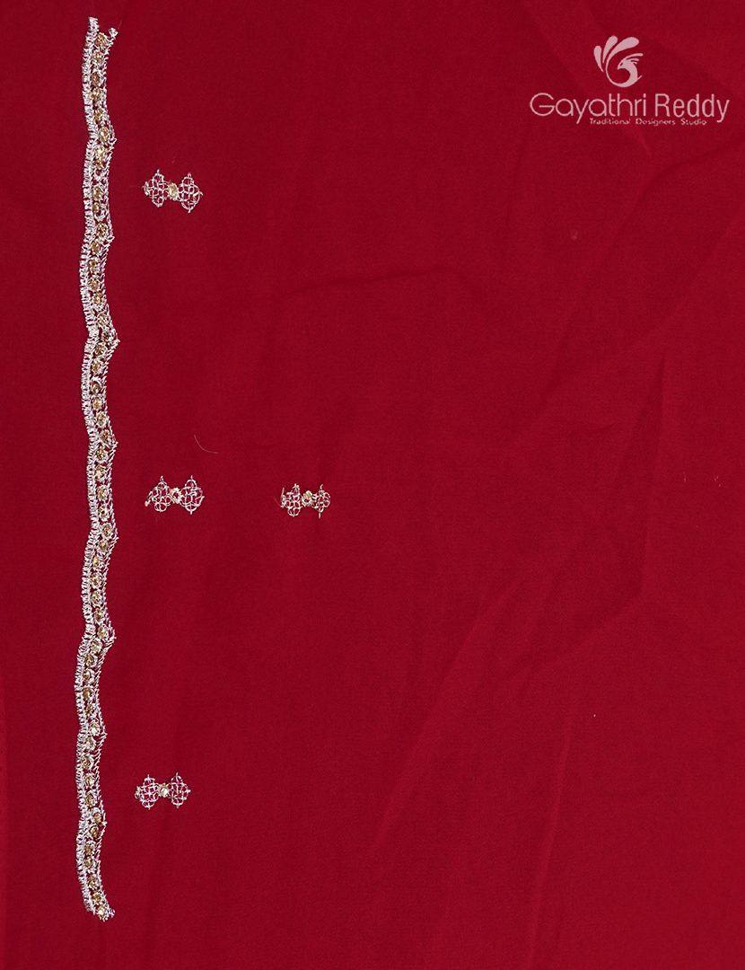Georgette Fancy Saree in Maroon Red