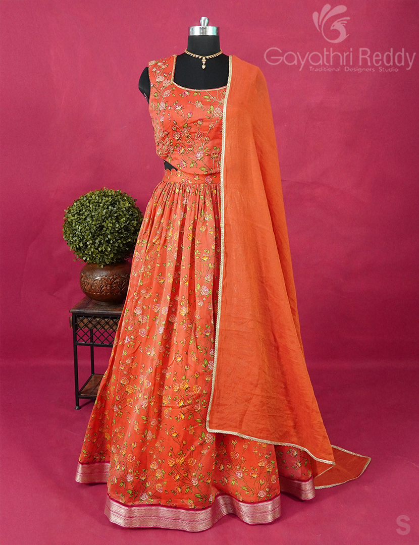 PURE CHANDERI FANCY LEHENGA-CFL2
