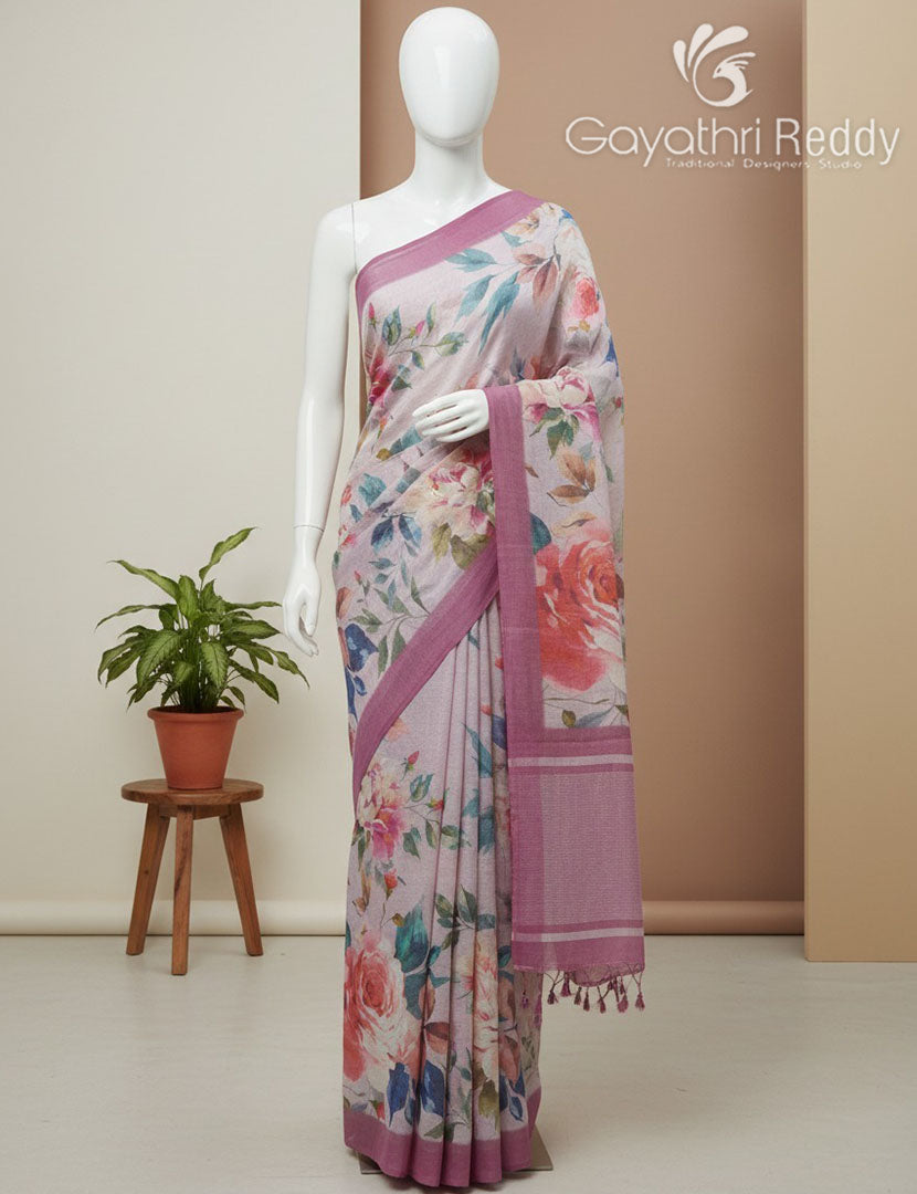 PURE LINEN SAREE-L1434