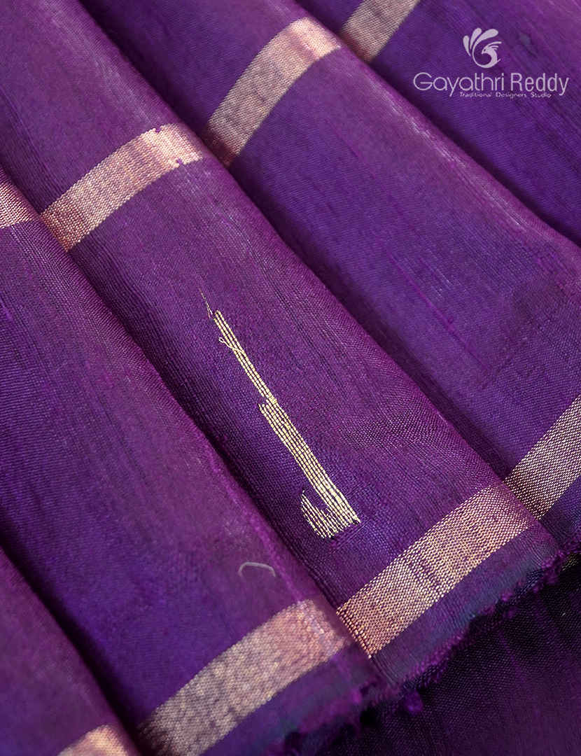 Pure Khadi Pattu Saree in Deep Purple