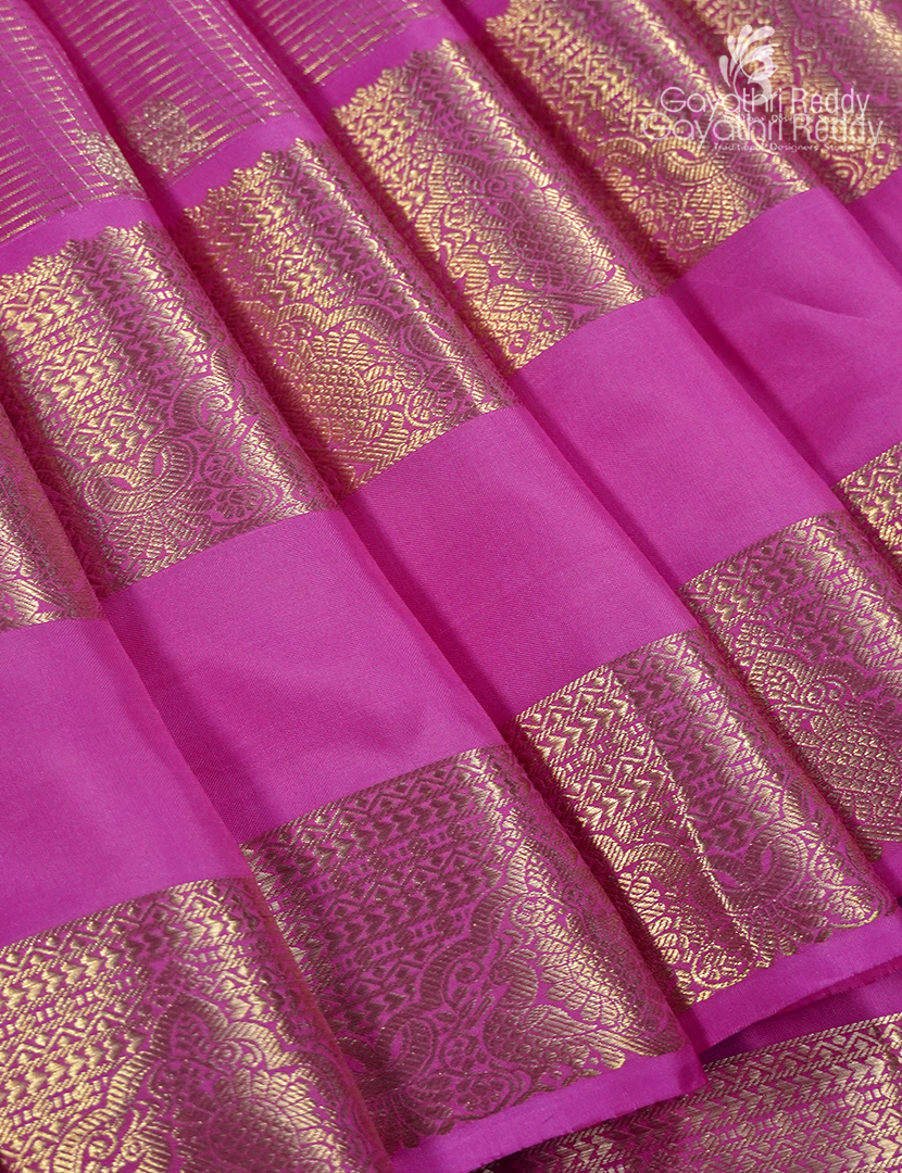 Pure Kanchi Vintage Saree in Rani Pink