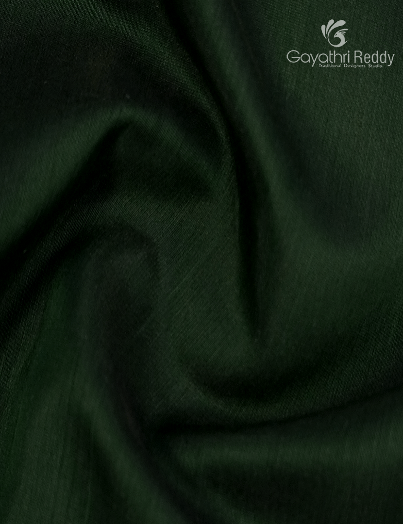Pure Chanderi Sico Saree in Deep Olive Green