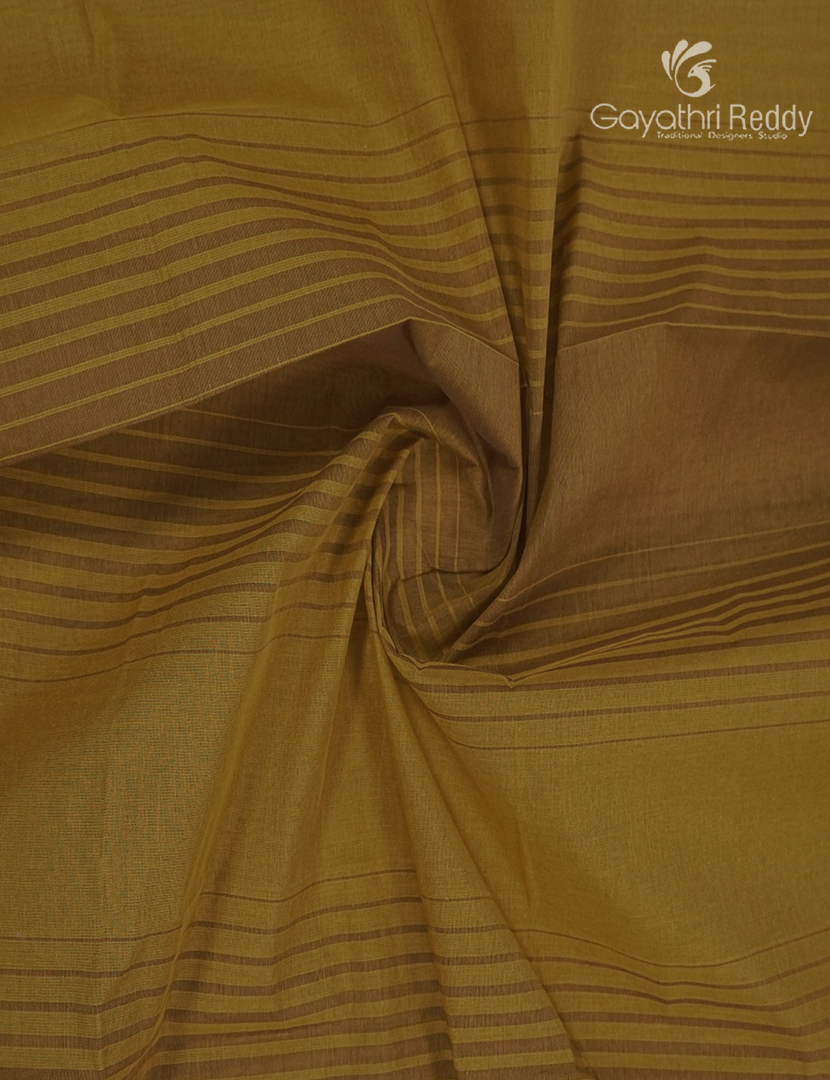 Pure Kanchi Cotton Saree in Dry Mehendi