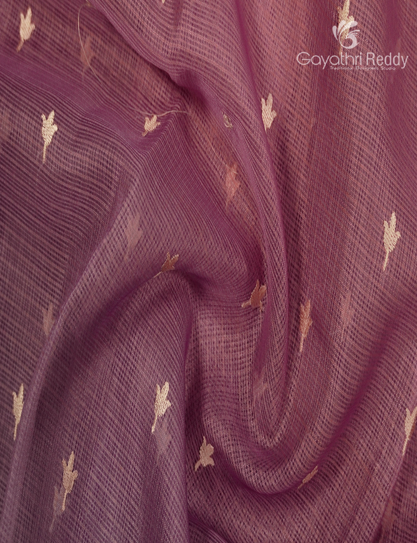 Silk Kota Saree in Onion Pink and Grey