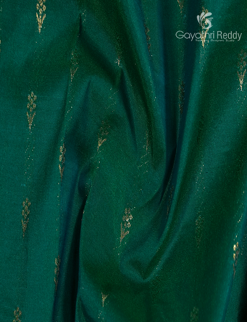 Semi Kanchipuram Silk Saree in Bottle Green