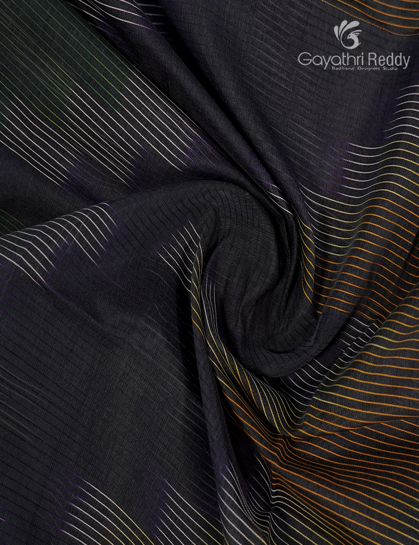 Semi Ikat Sico Saree in Grey