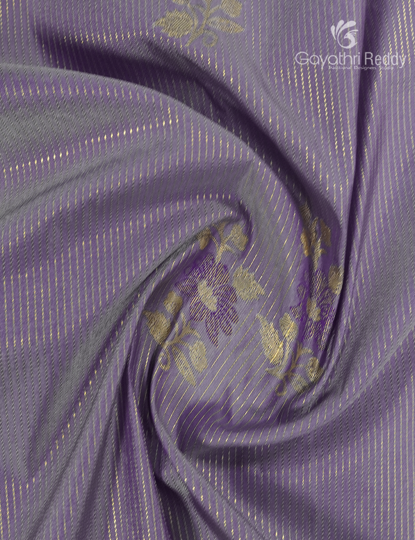 Semi Kanchipuram Silk Saree in Lavender Grey and Deep Magenta
