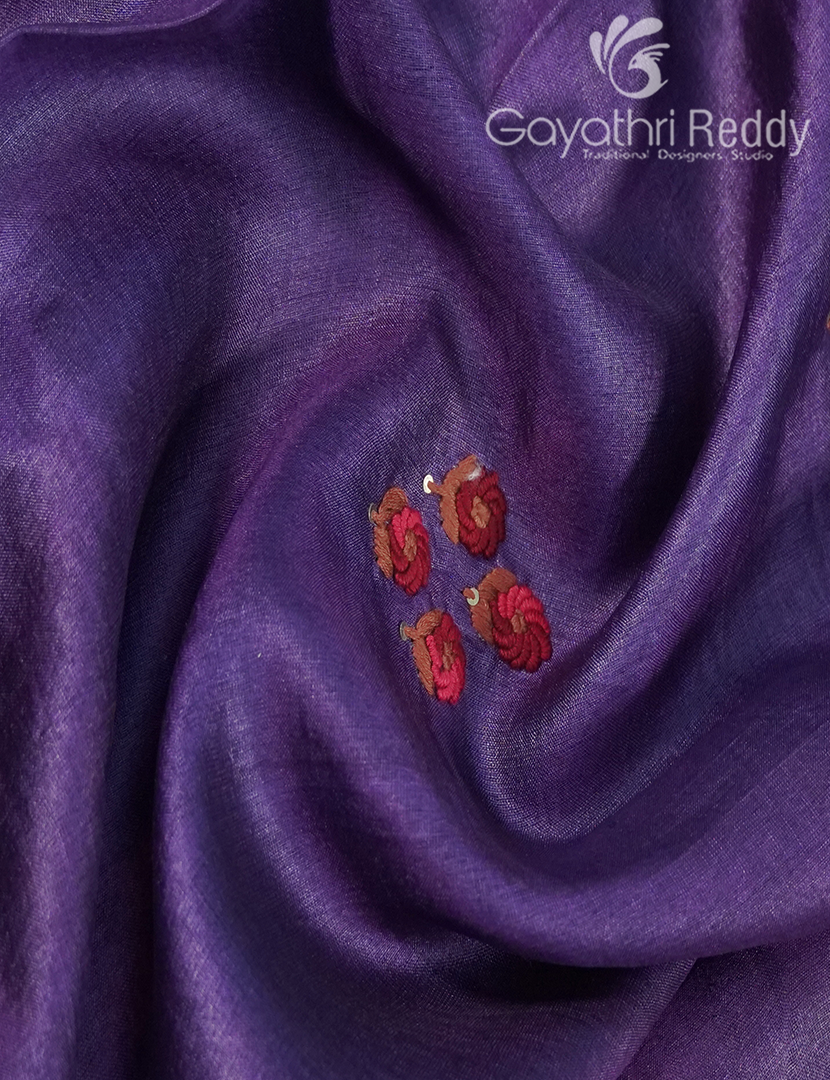 PURE DESI TUSSAR HANDWORK SAREE-TS1577