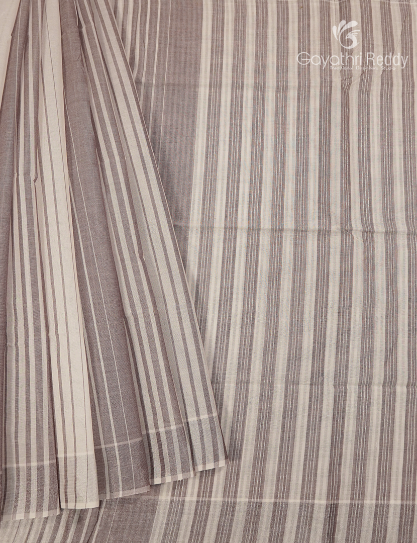 Pure Kanchi Cotton Saree in Cream and Beige