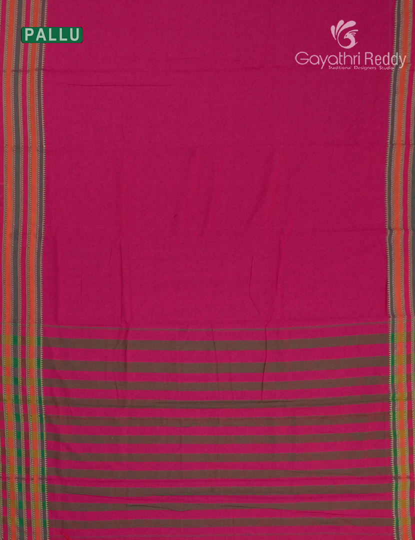 Pure Narayanpet Cotton Saree in Ruby Pink
