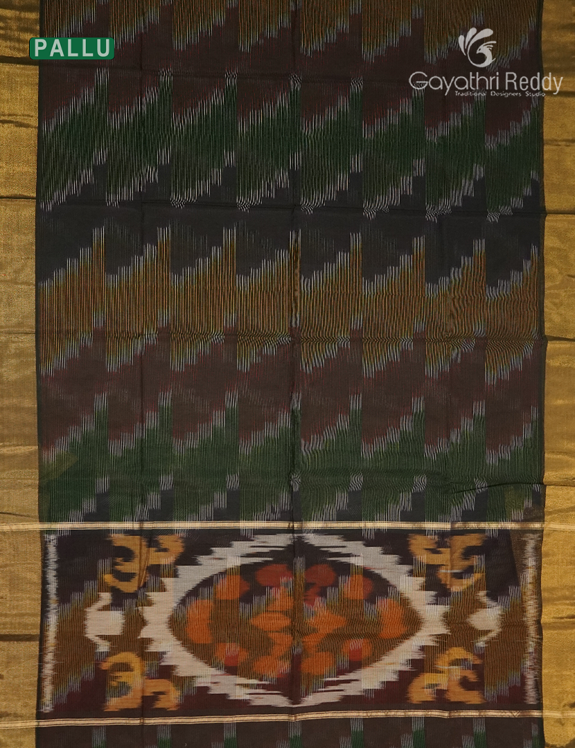 Semi Ikat Sico Saree in Slate