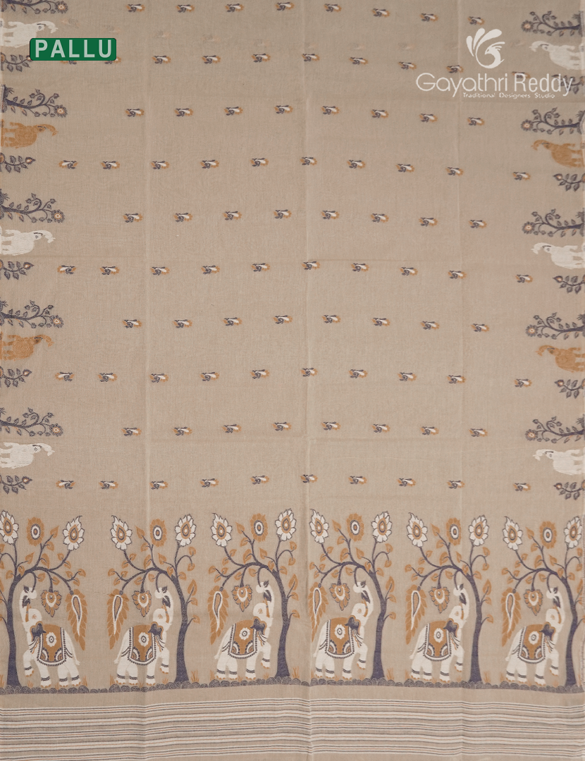 Jamdani Cotton Saree in Beige