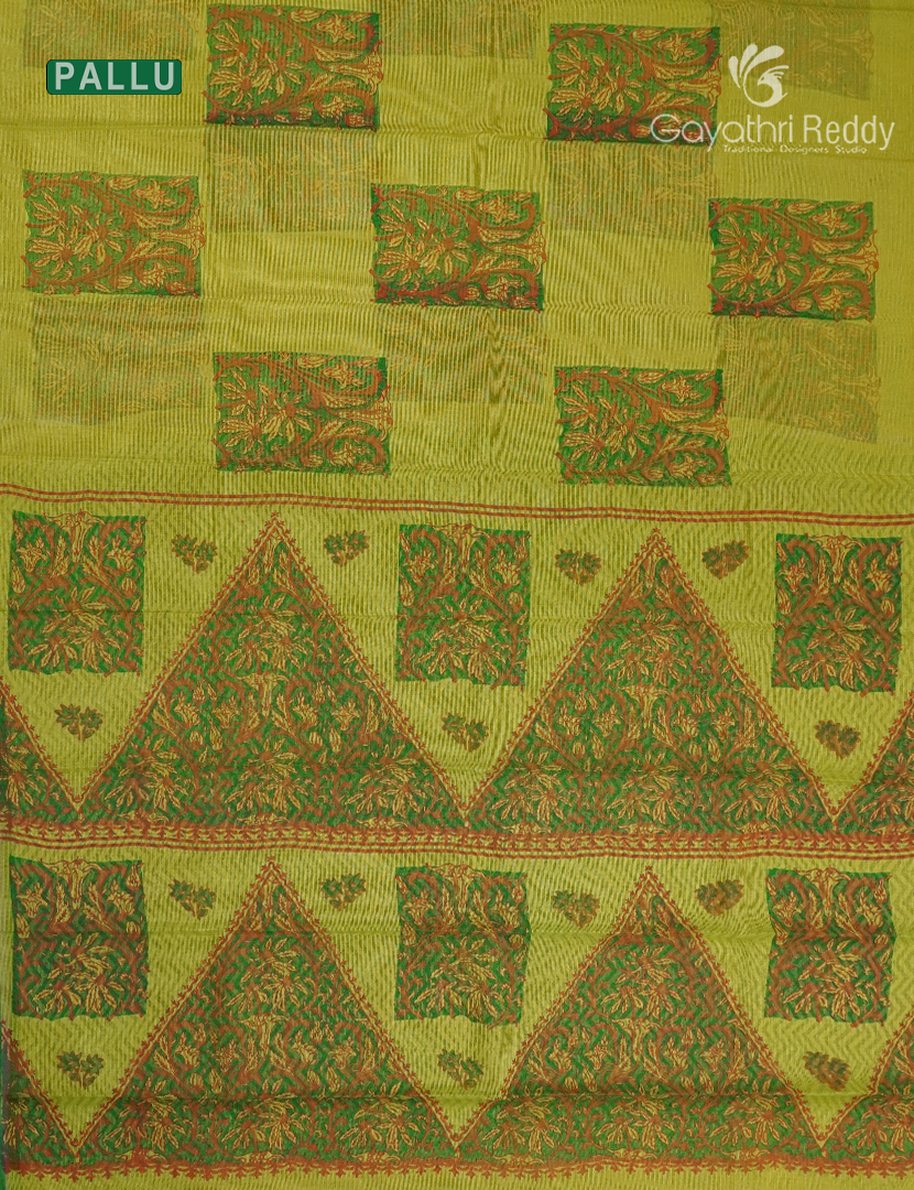 Kota Printed Saree in Mehendi Green