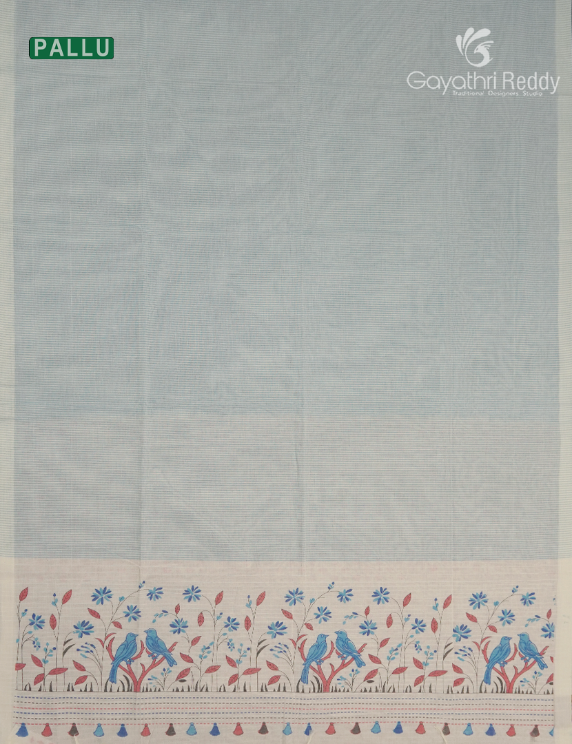 Pure Kanchi Cotton Printed Saree in Blue
