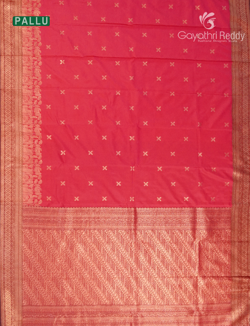 Semi Kanchipuram Art Silk Saree in Red