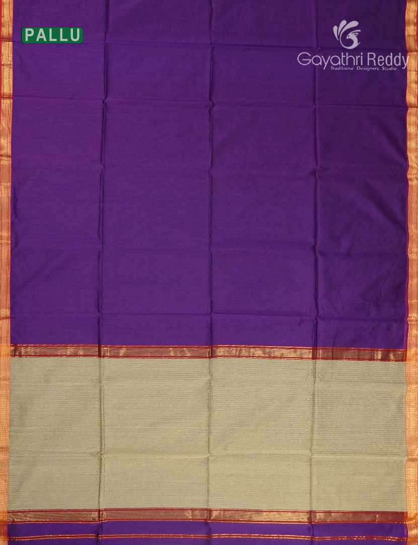 Pure Chanderi Sico Saree in Deep Purple