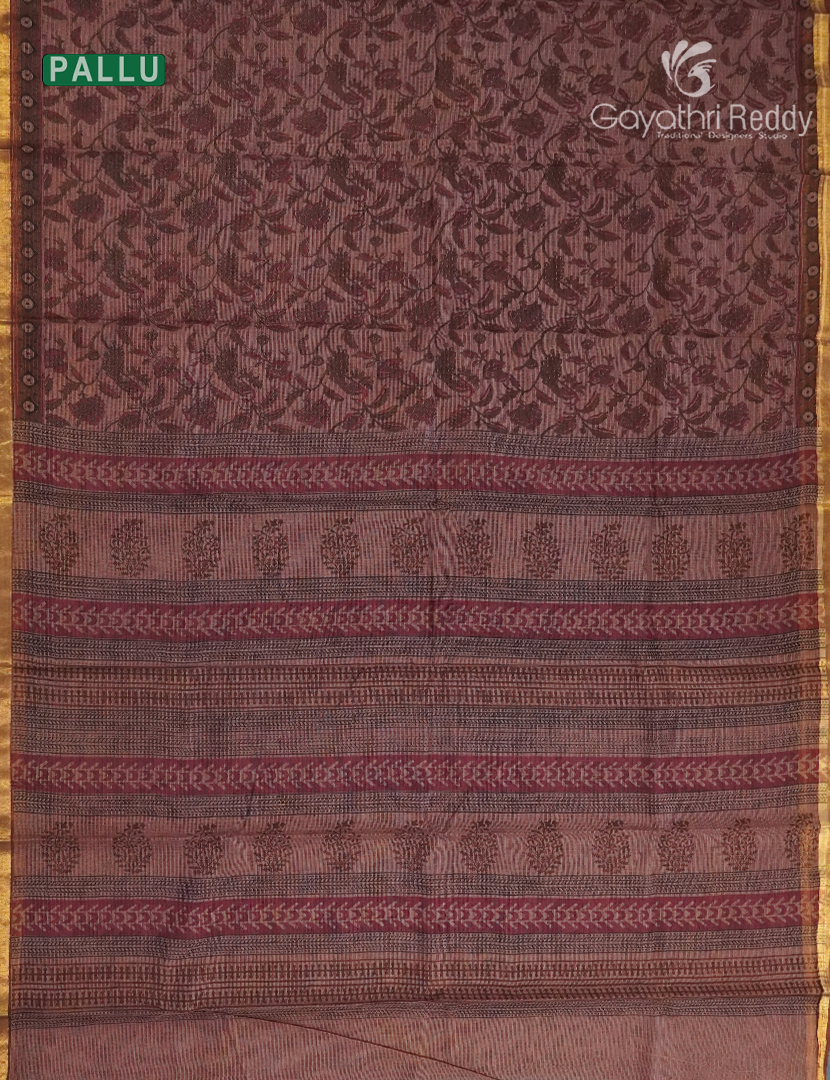Premium Quality Cotton Kota Saree in Brown