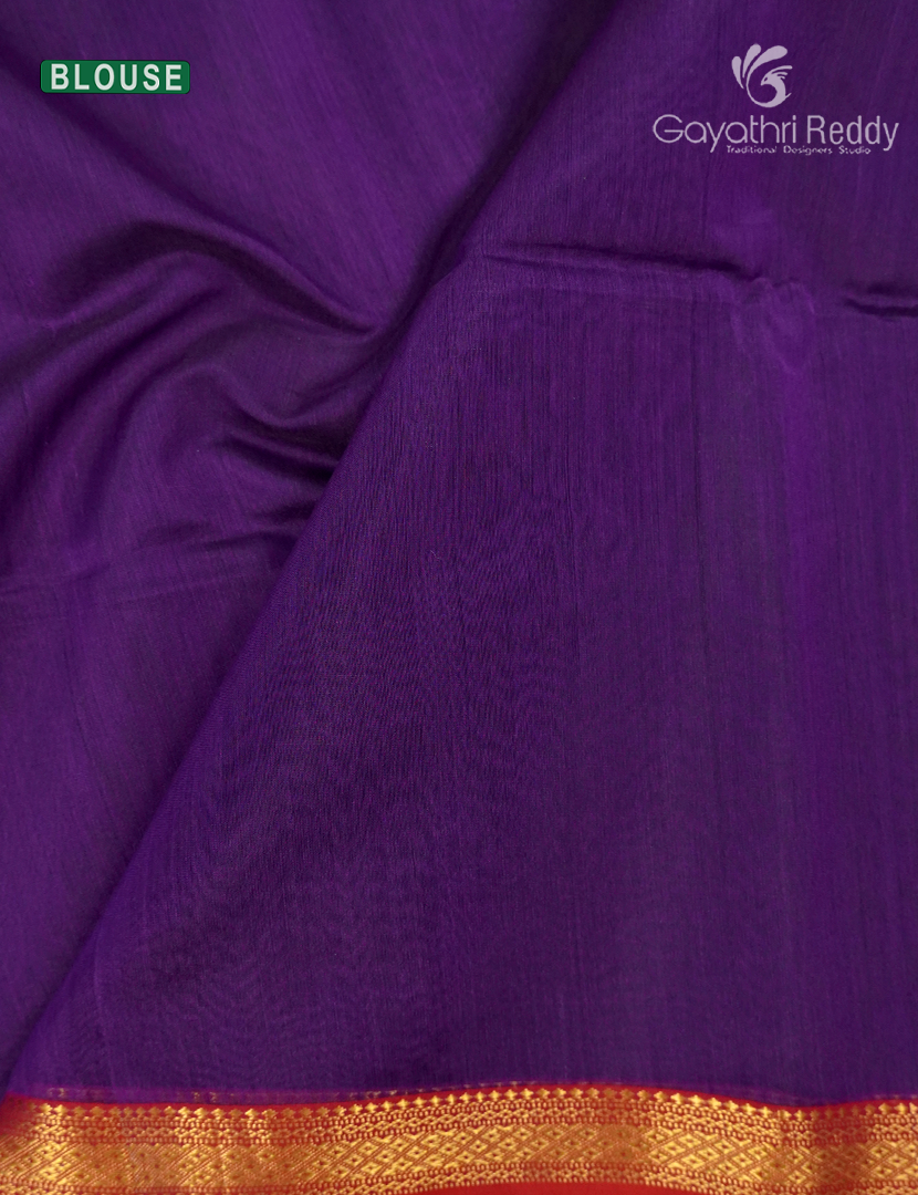 Pure Chanderi Sico Saree in Deep Purple
