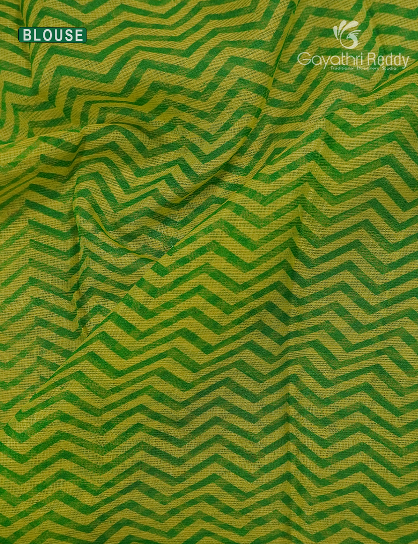 Kota Printed Saree in Mehendi Green