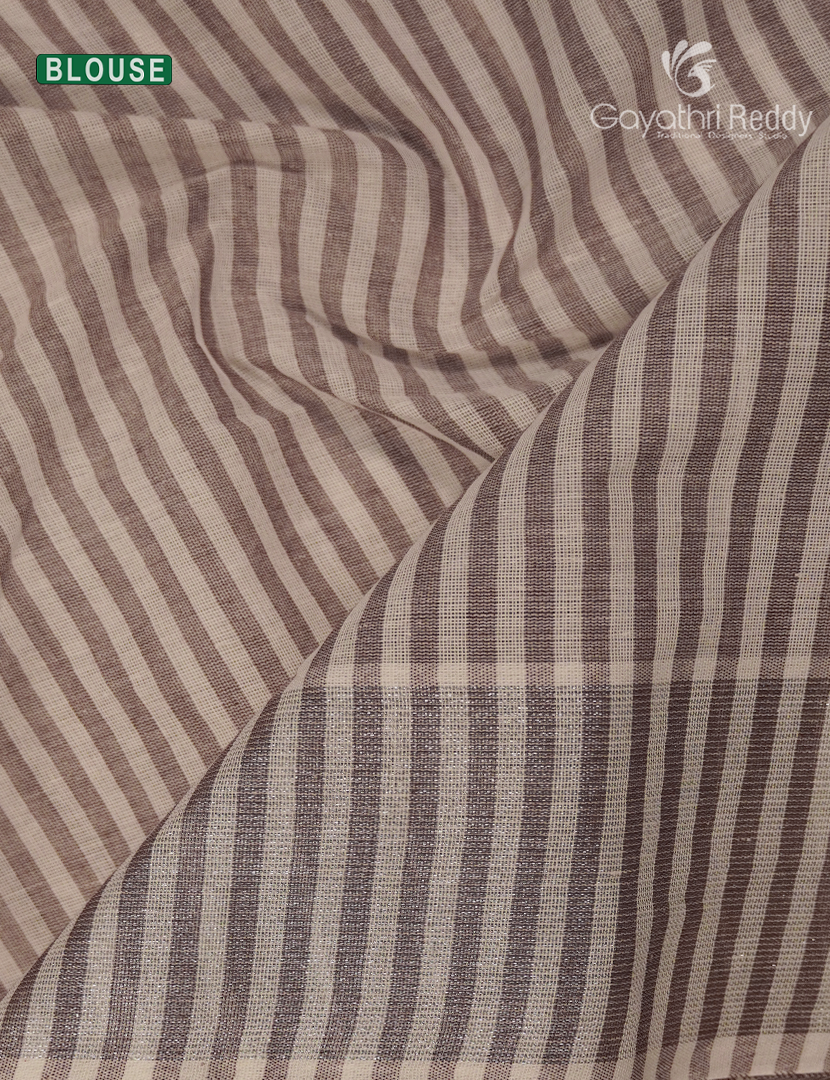 Pure Kanchi Cotton Saree in Cream and Beige